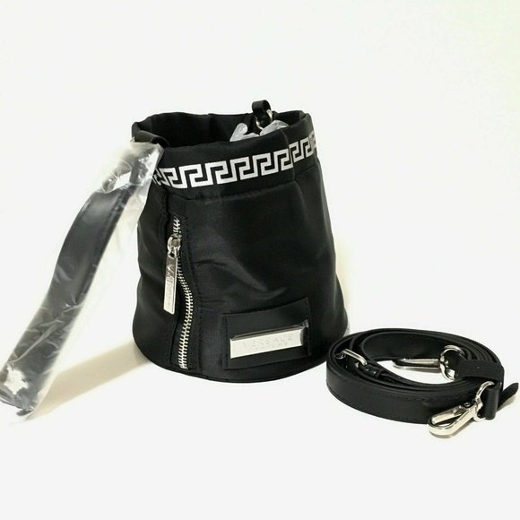 Versace Fragrance Small Bucket Bag Black & Silver Key Logo SEALED PACKAGE - Picture 4 of 10